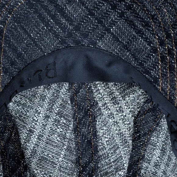 $390 Mens Burberry Denim Check Baseball Cap Hat Indigo Large